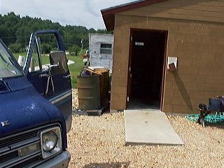 The shower house, only $2.50 a man