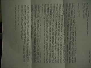 This is a letter written to the proprietor of the UFO Reasearch Center by some lady who says she was saw the same phenomenon that burned another lady that had a write-up in the paper about her experience