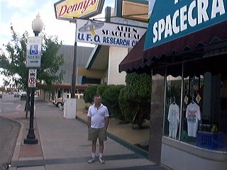 The propretor of the U.F.O. Research Center in Roswell. We had a long conversation about how he thinks the U.F.O.'s are "Extra-dimentional phenomenon". Maybe they are. I forget his name, lets call him Roger