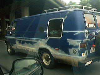 The van on the road